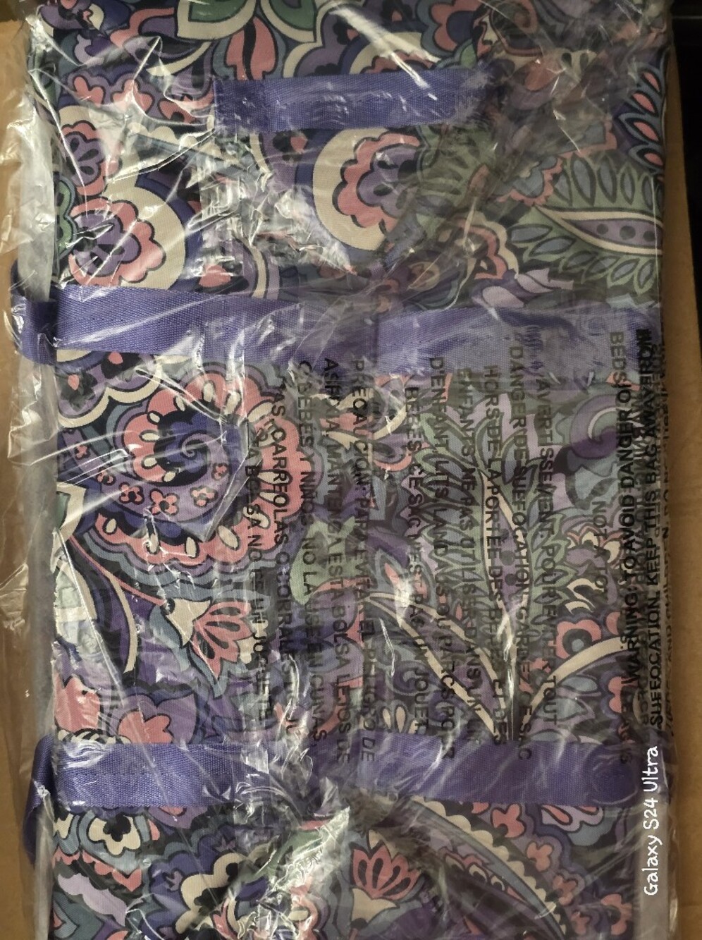 Vera Bradley Large Car Tote In Floral Swirls Decor NWT - Picture 10 of 11
